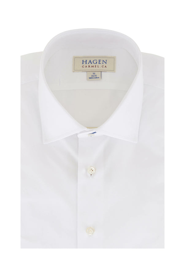 Hagen - White Super Fine Twill Dress Shirt