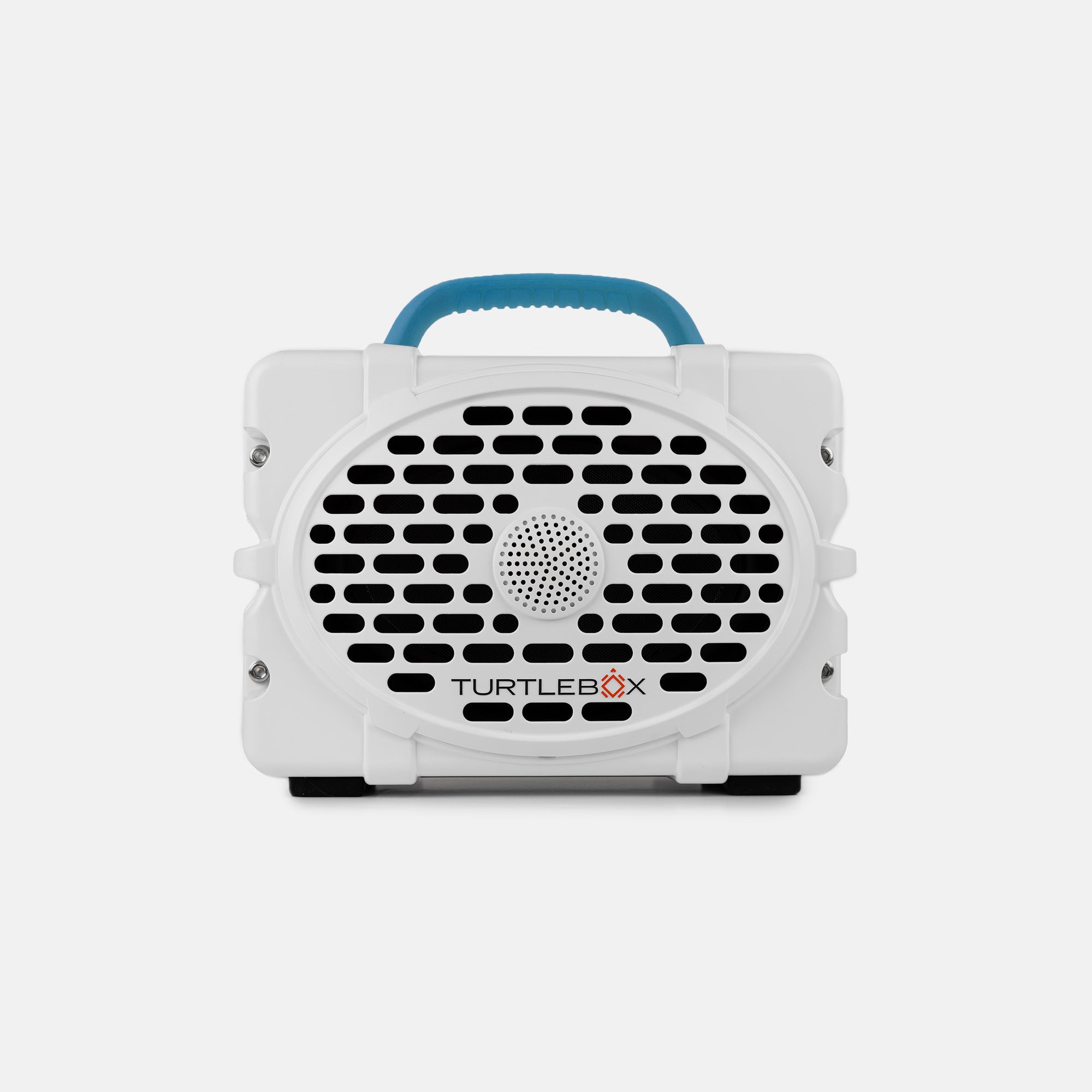Turtlebox Audio - Outdoor Speaker Gen 3 - White + Blue Handle