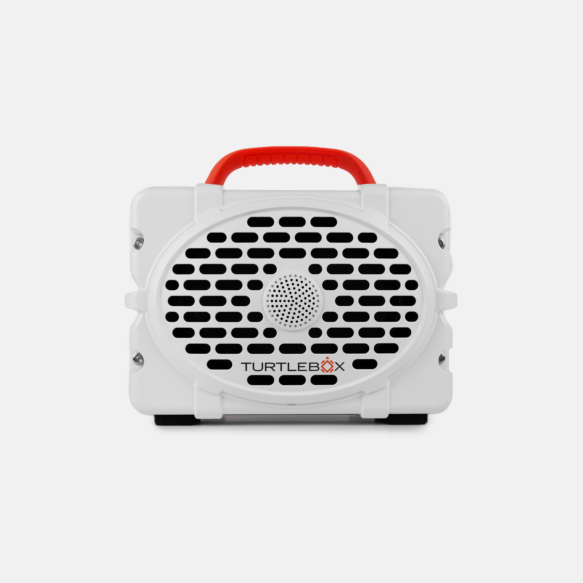 Turtlebox Audio - Outdoor Speaker Gen 3 - White + Red Handle